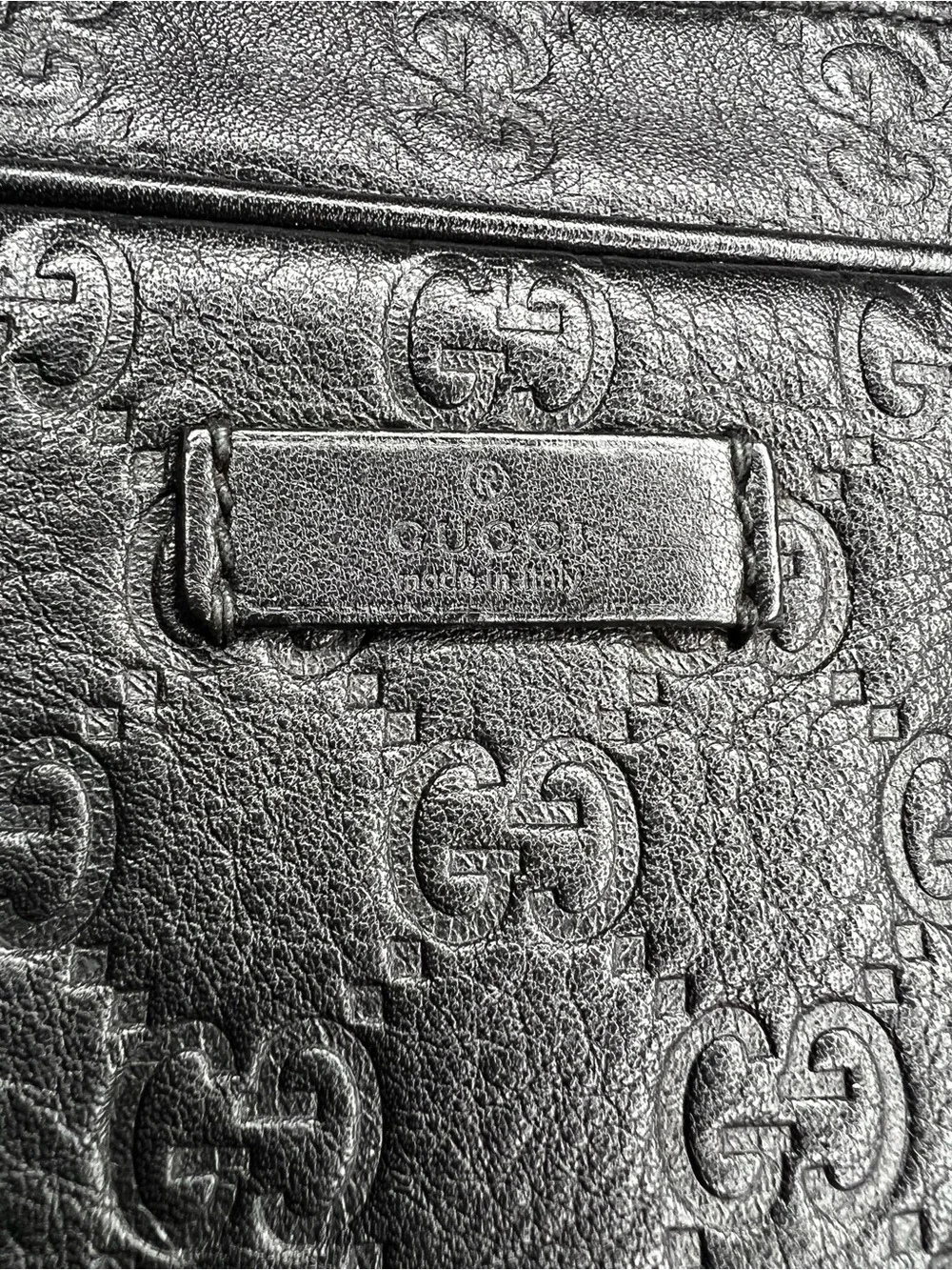 Gucci Black GG Monogram Leather Briefcase Case Bag + Entrupy COA & Dustbag